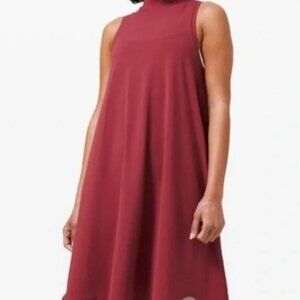 Lululemon Athletica Women's All Aligned A-line Dress in Chianti Size 8 Athletic